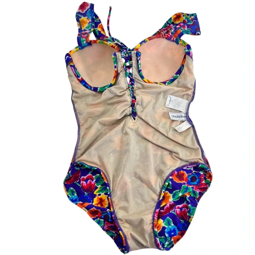 Gottex Sak’s Fifth Avenue Floral Corset Underwire Couture Designer Swimsuit